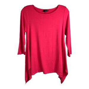 Lisa Bayne Top Womens XS Blouse Y2K Whimsygoth Boatneck 3/4 Sleeve Tunic Preppy